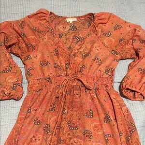 Elegant Red Paisley Maxi Dress